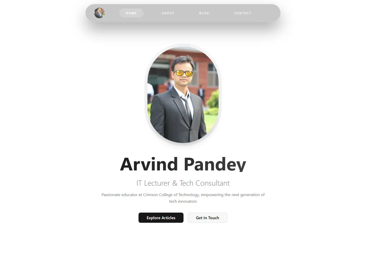 Arvind Pandey portfolio website